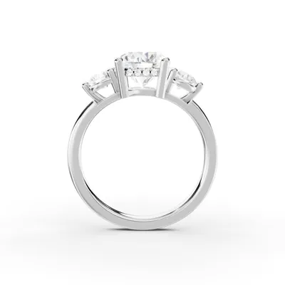 Stacy Three-Stone Hidden Halo Lab Diamond Engagement Ring (.50 ct. tw.)