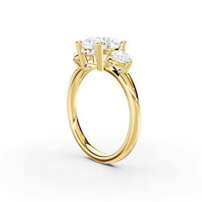 Stacy Three-Stone Hidden Halo Lab Diamond Engagement Ring (.50 ct. tw.)