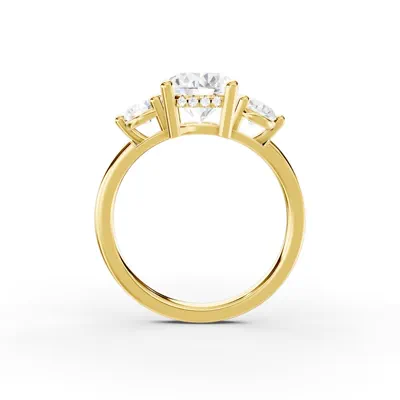 Stacy Three-Stone Hidden Halo Lab Diamond Engagement Ring (.50 ct. tw.)