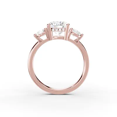 Stacy Three-Stone Hidden Halo Lab Diamond Engagement Ring (.50 ct. tw.)