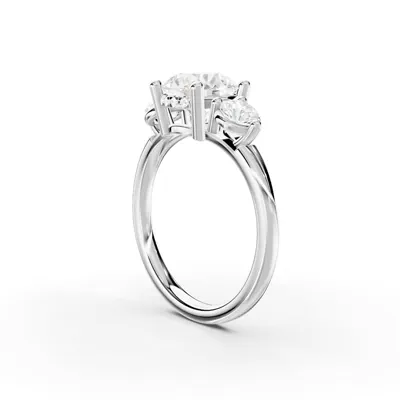 Stacy Three-Stone Hidden Halo Lab Diamond Engagement Ring (.50 ct. tw.)