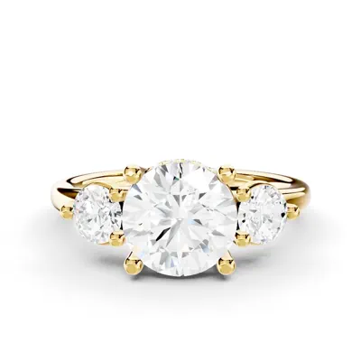 Stacy Three-Stone Hidden Halo Lab Diamond Engagement Ring (.50 ct. tw.)