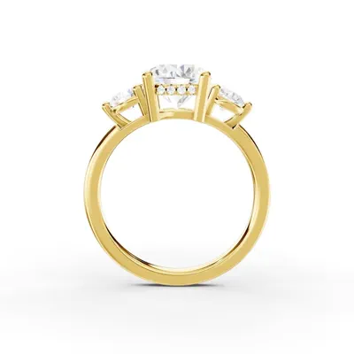 Stacy Three-Stone Hidden Halo Lab Diamond Engagement Ring (.50 ct. tw.)