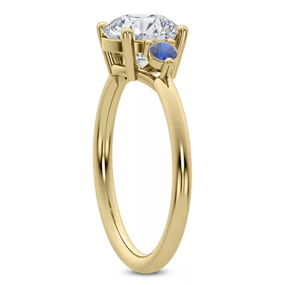 Mavrica Sapphire Three-Stone Engagement Ring