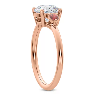 Mavrica Ruby Three-Stone Engagement Ring