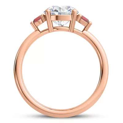 Mavrica Ruby Three-Stone Engagement Ring