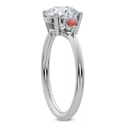 Mavrica Ruby Three-Stone Engagement Ring