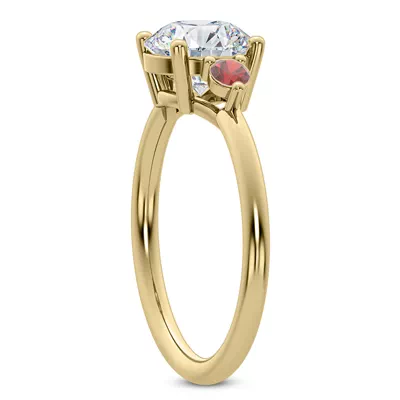 Mavrica Ruby Three-Stone Engagement Ring
