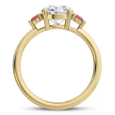 Mavrica Ruby Three-Stone Engagement Ring