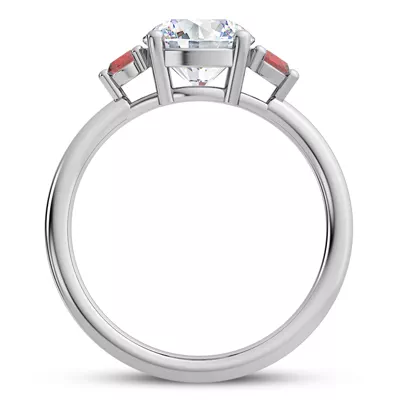 Mavrica Ruby Three-Stone Engagement Ring