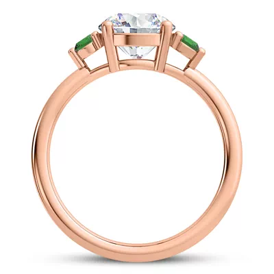 Mavrica Emerald Three-Stone Engagement Ring