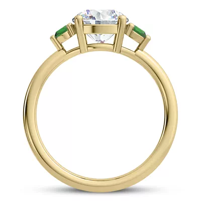 Mavrica Emerald Three-Stone Engagement Ring