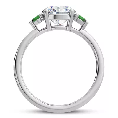 Mavrica Emerald Three-Stone Engagement Ring