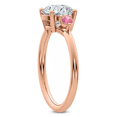 Mavrica Pink Sapphire Three-Stone Engagement Ring