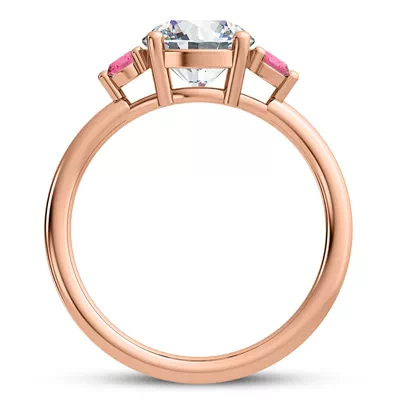 Mavrica Pink Sapphire Three-Stone Engagement Ring