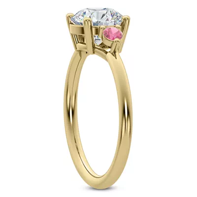 Mavrica Pink Sapphire Three-Stone Engagement Ring
