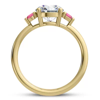 Mavrica Pink Sapphire Three-Stone Engagement Ring