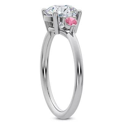 Mavrica Pink Sapphire Three-Stone Engagement Ring