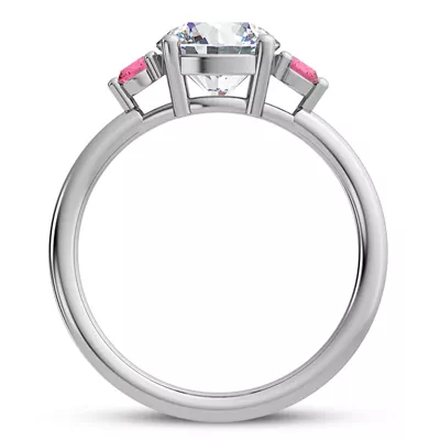 Mavrica Pink Sapphire Three-Stone Engagement Ring