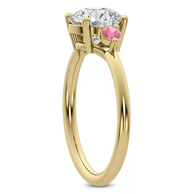 Mavrica Pink Sapphire Three-Stone Engagement Ring