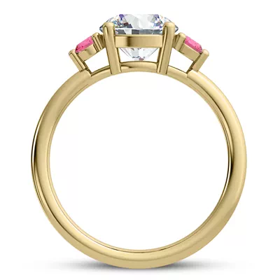 Mavrica Pink Sapphire Three-Stone Engagement Ring