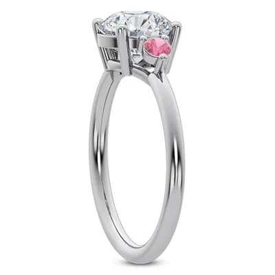 Mavrica Pink Sapphire Three-Stone Engagement Ring