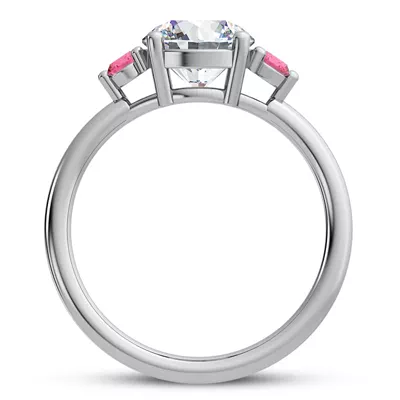 Mavrica Pink Sapphire Three-Stone Engagement Ring