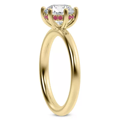 Colore Ruby Hidden Halo Engagement Ring