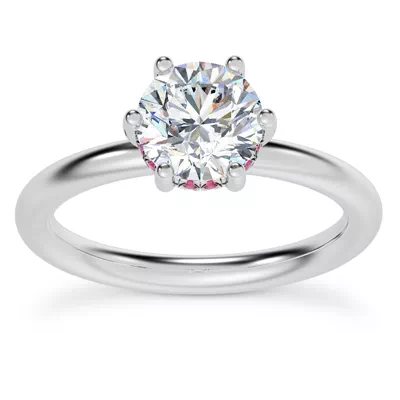 Colore Ruby Hidden Halo Engagement Ring