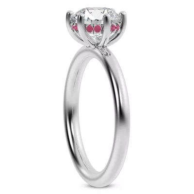 Colore Ruby Hidden Halo Engagement Ring