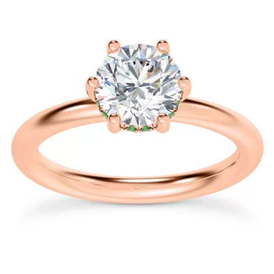 Colore Emerald Hidden Halo Engagement Ring