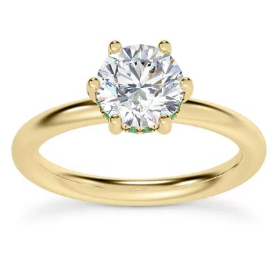 Colore Emerald Hidden Halo Engagement Ring