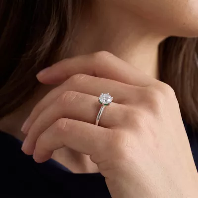 Colore Emerald Hidden Halo Engagement Ring