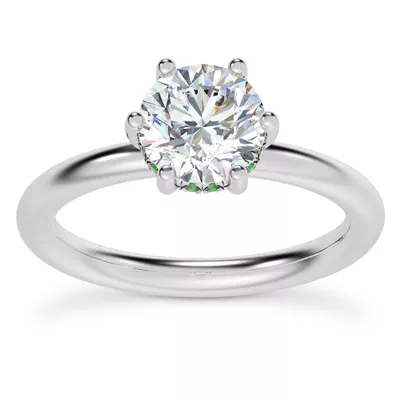 Colore Emerald Hidden Halo Engagement Ring