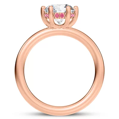 Colore Pink Sapphire Hidden Halo Engagement Ring