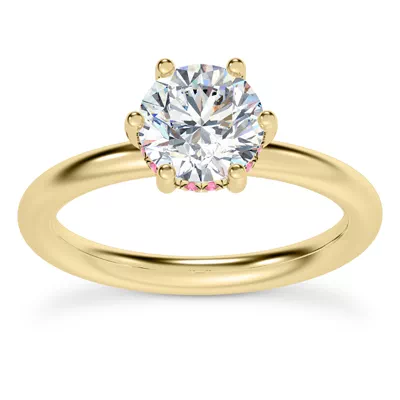 Colore Pink Sapphire Hidden Halo Engagement Ring
