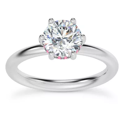 Colore Pink Sapphire Hidden Halo Engagement Ring