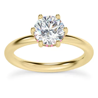 Colore Pink Sapphire Hidden Halo Engagement Ring