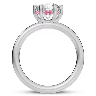 Colore Pink Sapphire Hidden Halo Engagement Ring