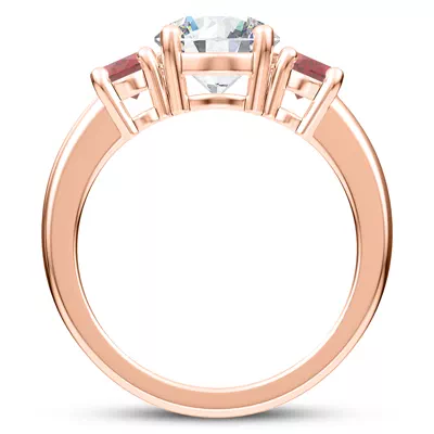Mavrica Oval Ruby Three-Stone Engagement Ring