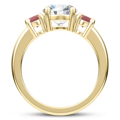 Mavrica Oval Ruby Three-Stone Engagement Ring