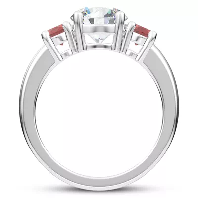 Mavrica Oval Ruby Three-Stone Engagement Ring