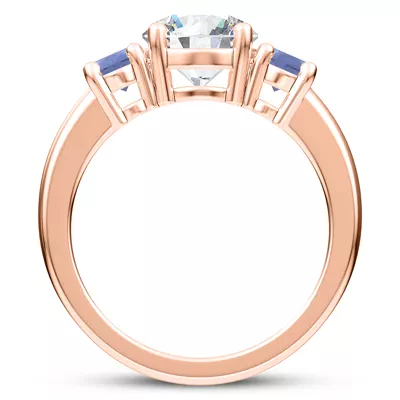 Mavrica Oval Sapphire Three-Stone Engagement Ring