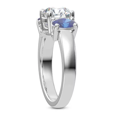 Mavrica Oval Sapphire Three-Stone Engagement Ring