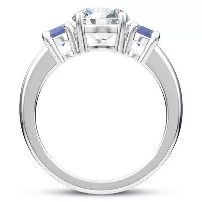 Mavrica Oval Sapphire Three-Stone Engagement Ring