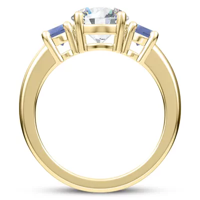 Mavrica Oval Sapphire Three-Stone Engagement Ring