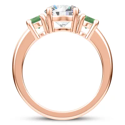 Mavrica Oval-Shaped Emerald Three-Stone Engagement Ring