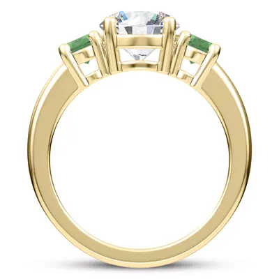 Mavrica Oval-Shaped Emerald Three-Stone Engagement Ring