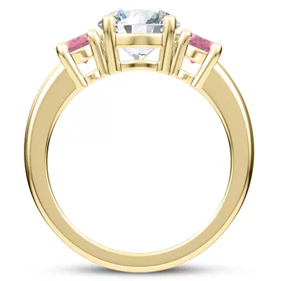Mavrica Oval Pink Sapphire Three-Stone Engagement Ring