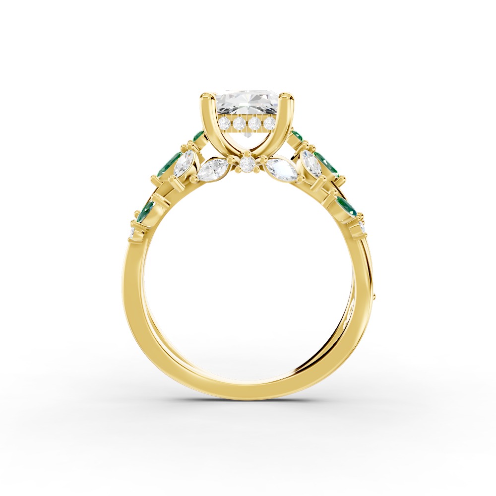 Butterfly And Bee Vine Twist Lab Emerald Engagement Ring